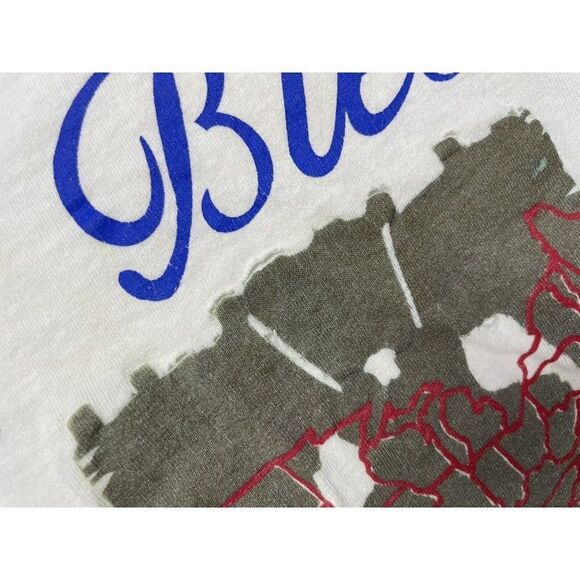 VINTAGE God Bless America Graphic T-shirt Men Large 90s Single Stitch - Picture 3 of 11